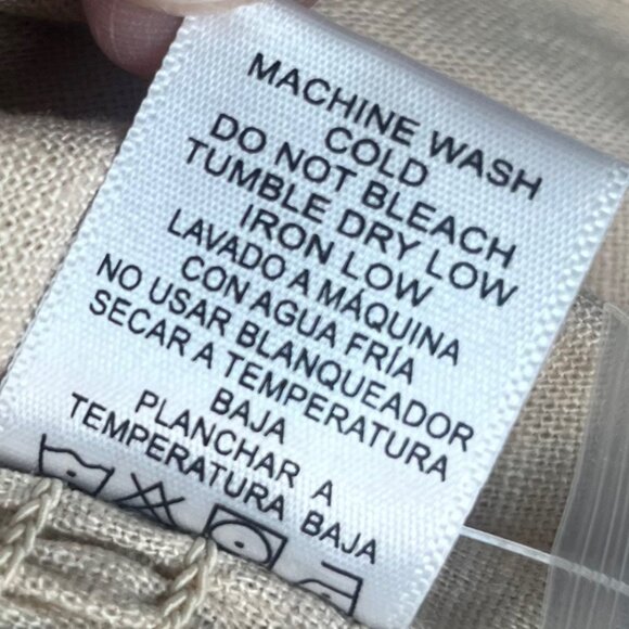 Love Tree Linen Blend Cami Top Shirt Womens Large Tan New Smocked Buttoned - Picture 7 of 9